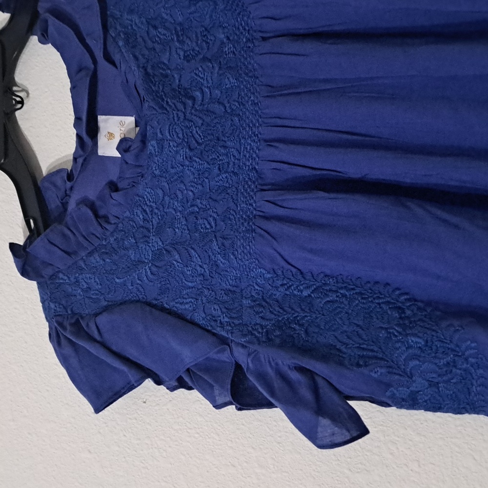J.Marie Kelsea Ruffled Neck Cap Sleeve Embroidered Tiered Dress - Picture 4 of 7